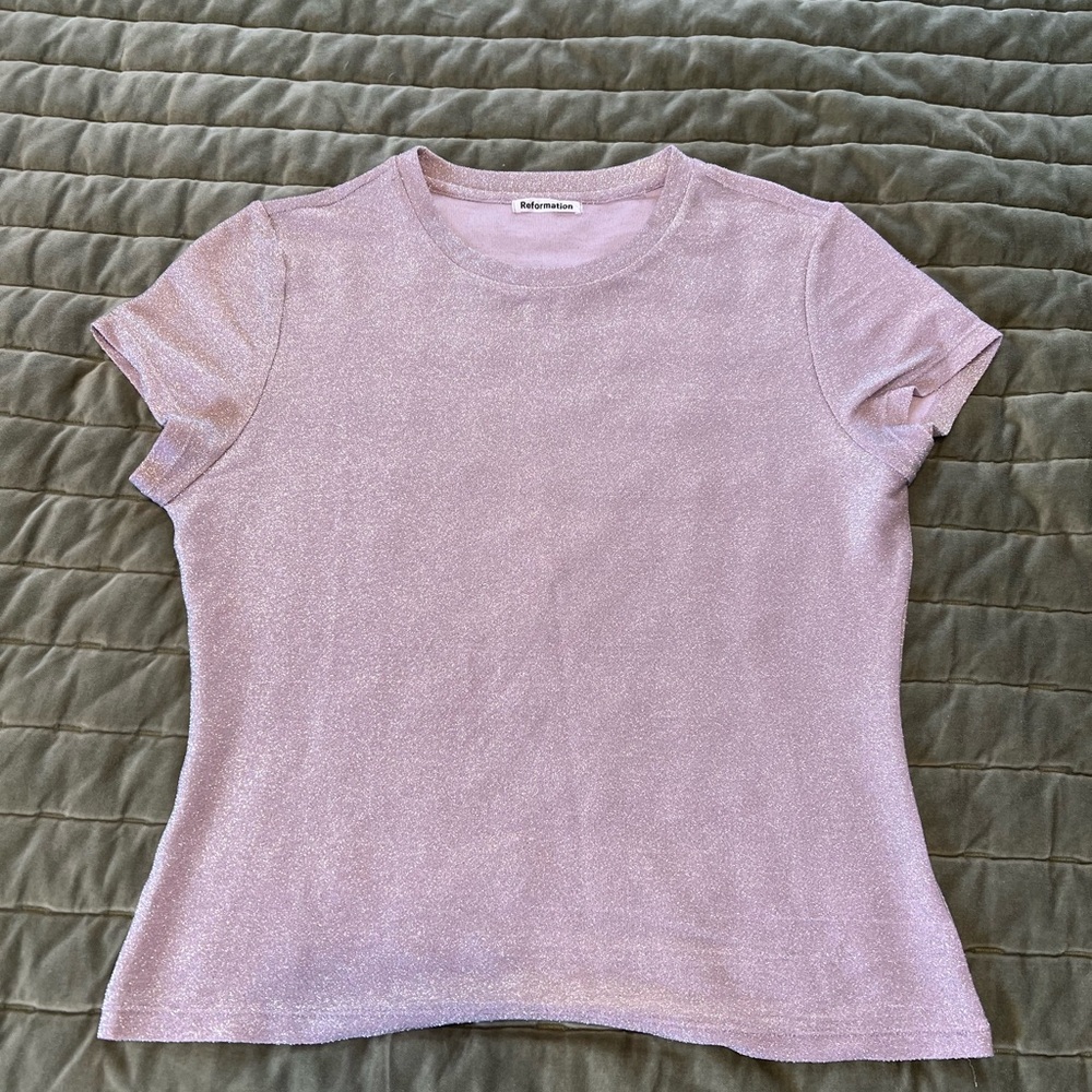 Reformation Shimmering Pink Women's Top